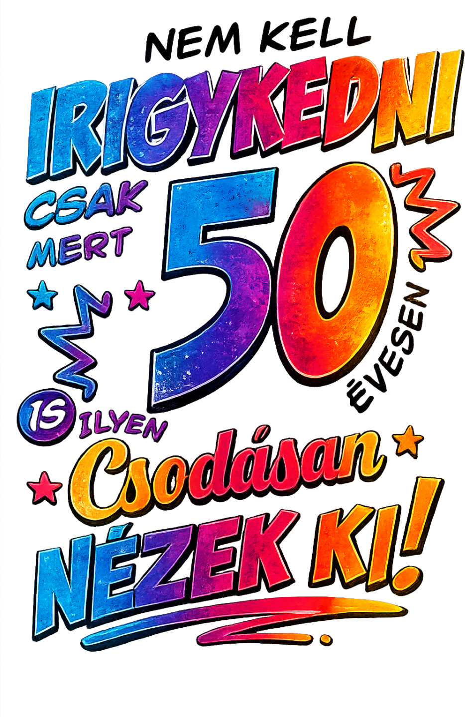 50es póló színes
