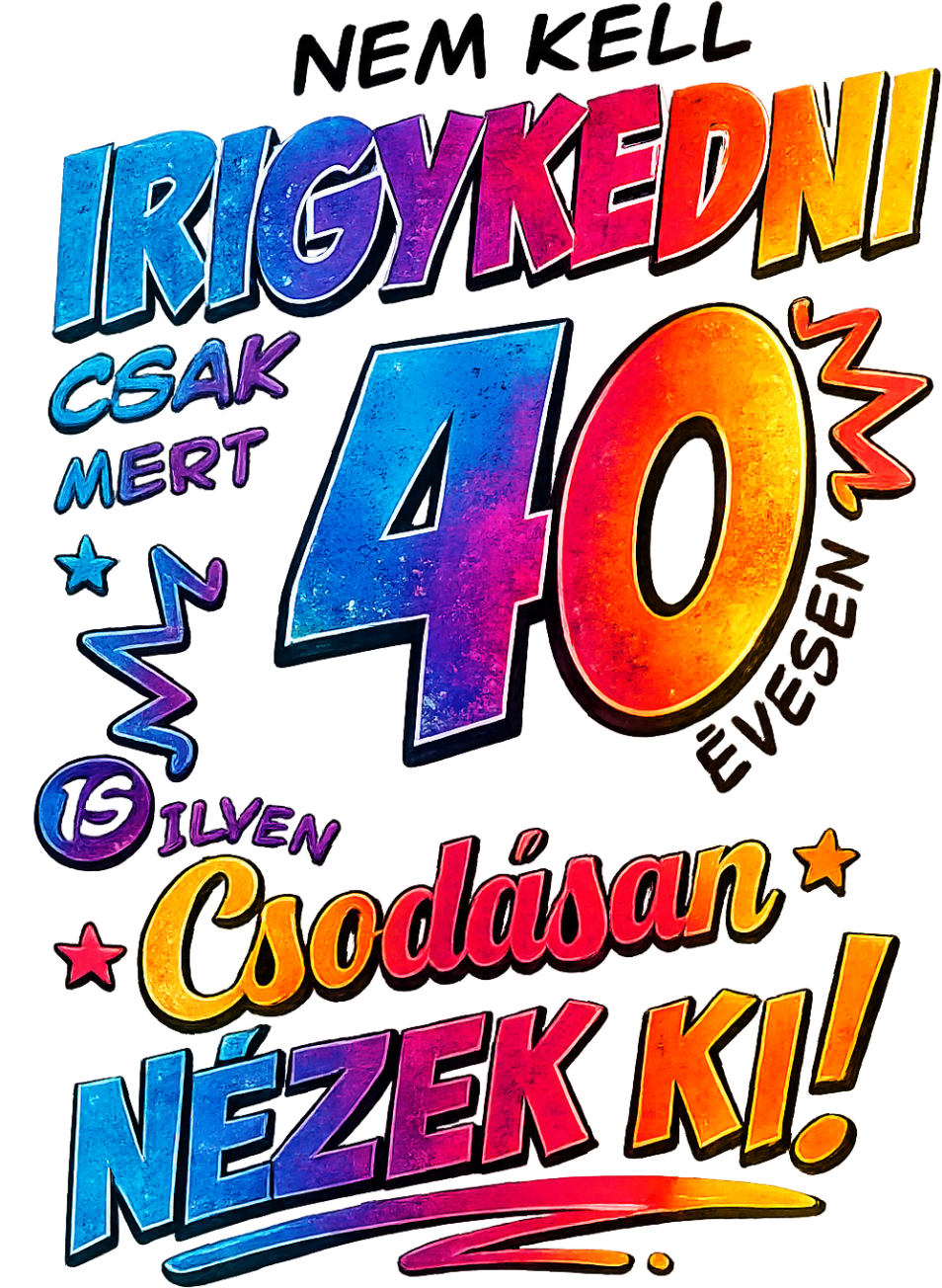 40es póló színes